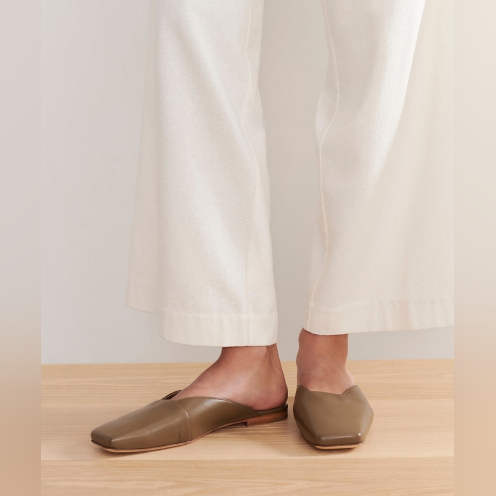 Jenni Kayne MIA Olive Leather Slip-On Mules Italy 7 $595